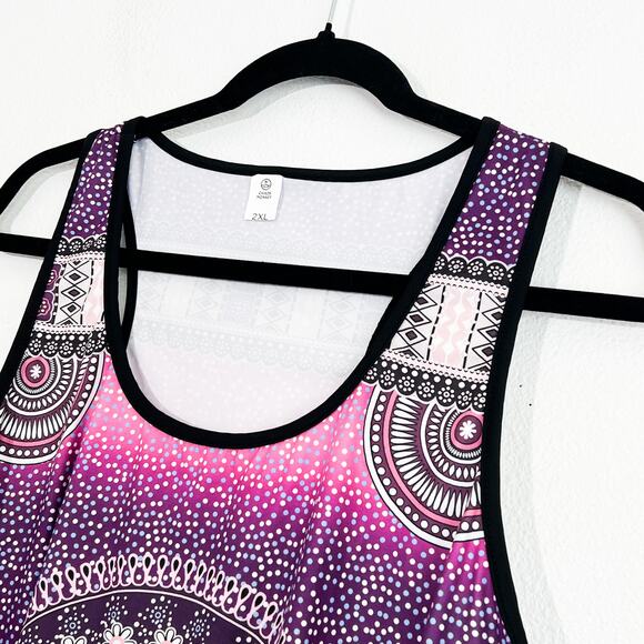 Chaos Monkey Plus Size Tank Top Womens 2XL Boho Racerback Stretchy Summer Artsy - Picture 3 of 6
